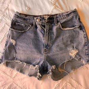 Abercrombie & Fitch Blue Distressed Jean Shorts
